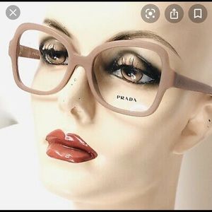 Prada nude pink rx glasses.